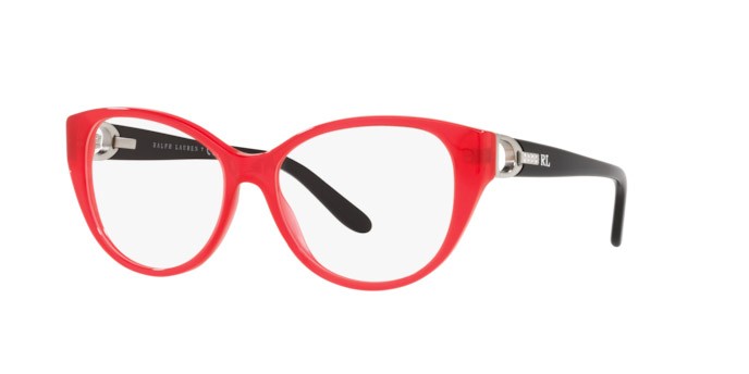 Occhiali da vista Ralph Lauren RL 6223B (5535) colore shiny opal poppy red forma cat eye lenti demo lens