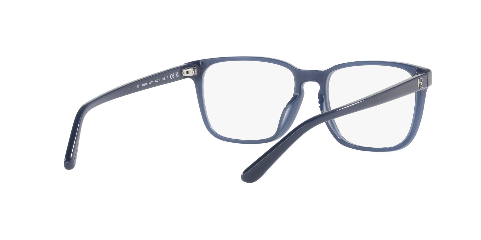 Eyeglasses Ralph Lauren RL 6226U (5377) color shiny navy opaline blue shape rectangle lenses lente demo