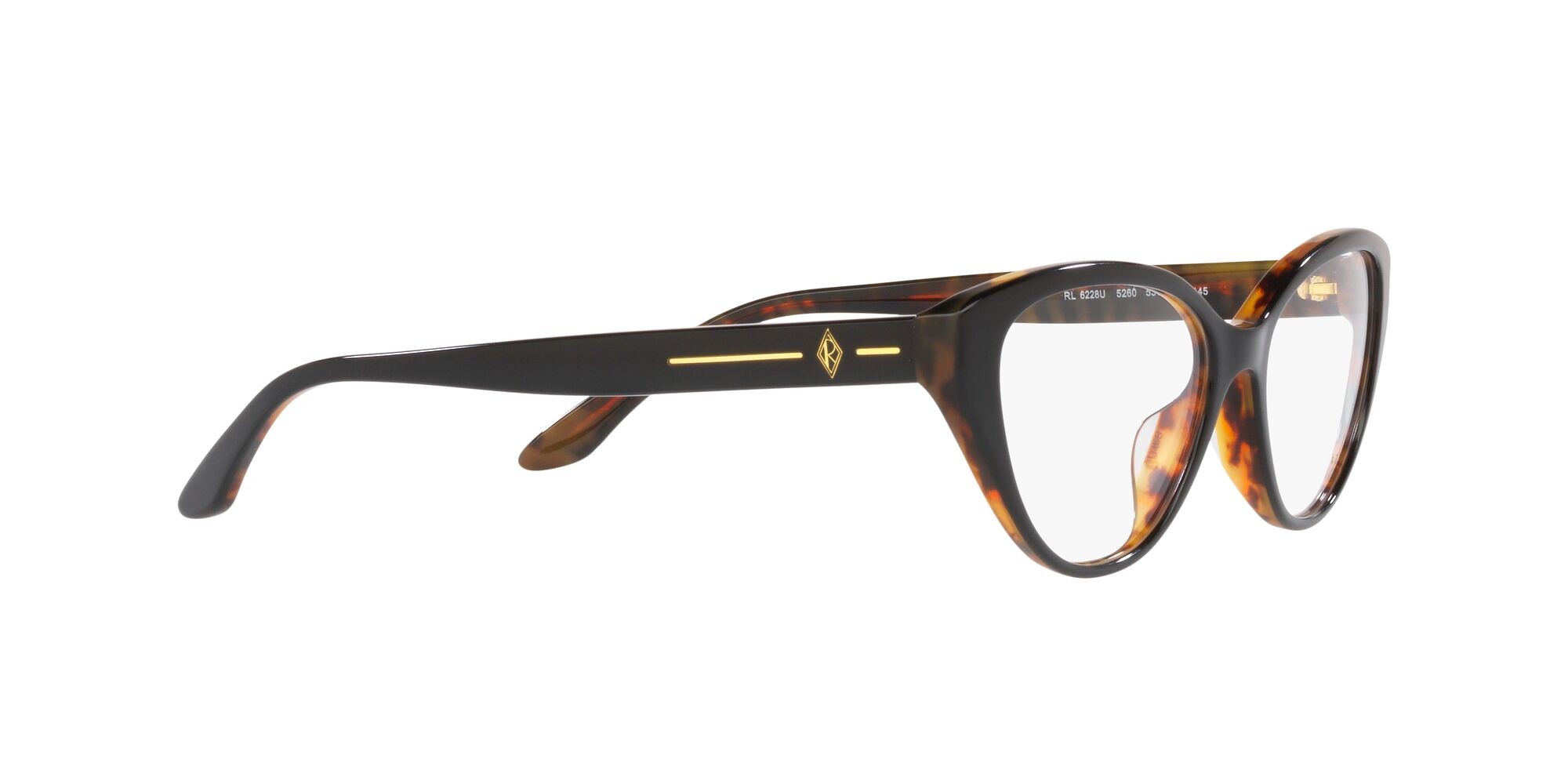 Occhiali da vista Ralph Lauren RL 6228U (5260) colore nero brillante su jerry havana forma ovale lenti lente demo