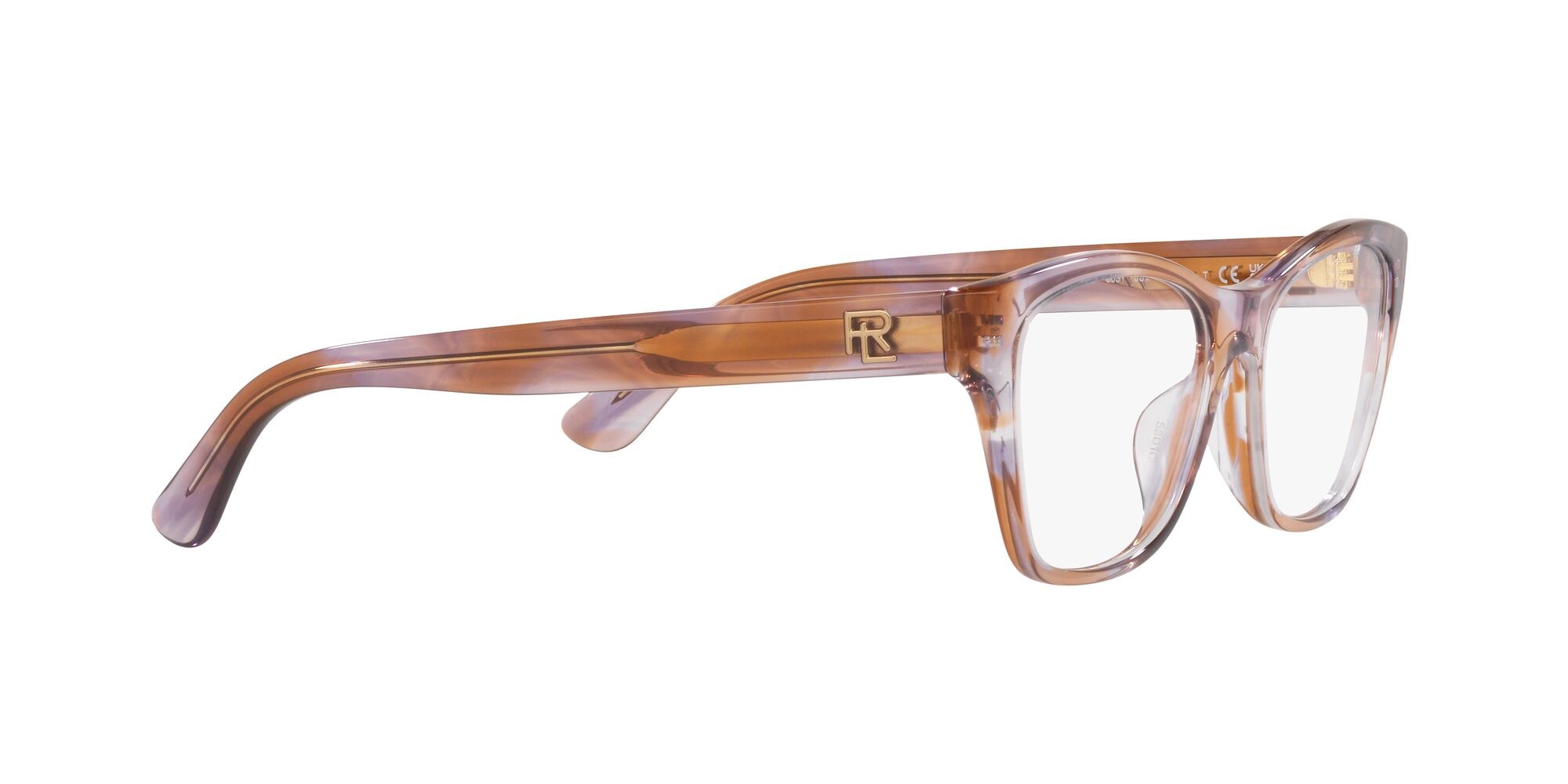 Eyeglasses Ralph Lauren RL 6230U (6031) color shiny violet brown havana shape rectangle lenses lente demo