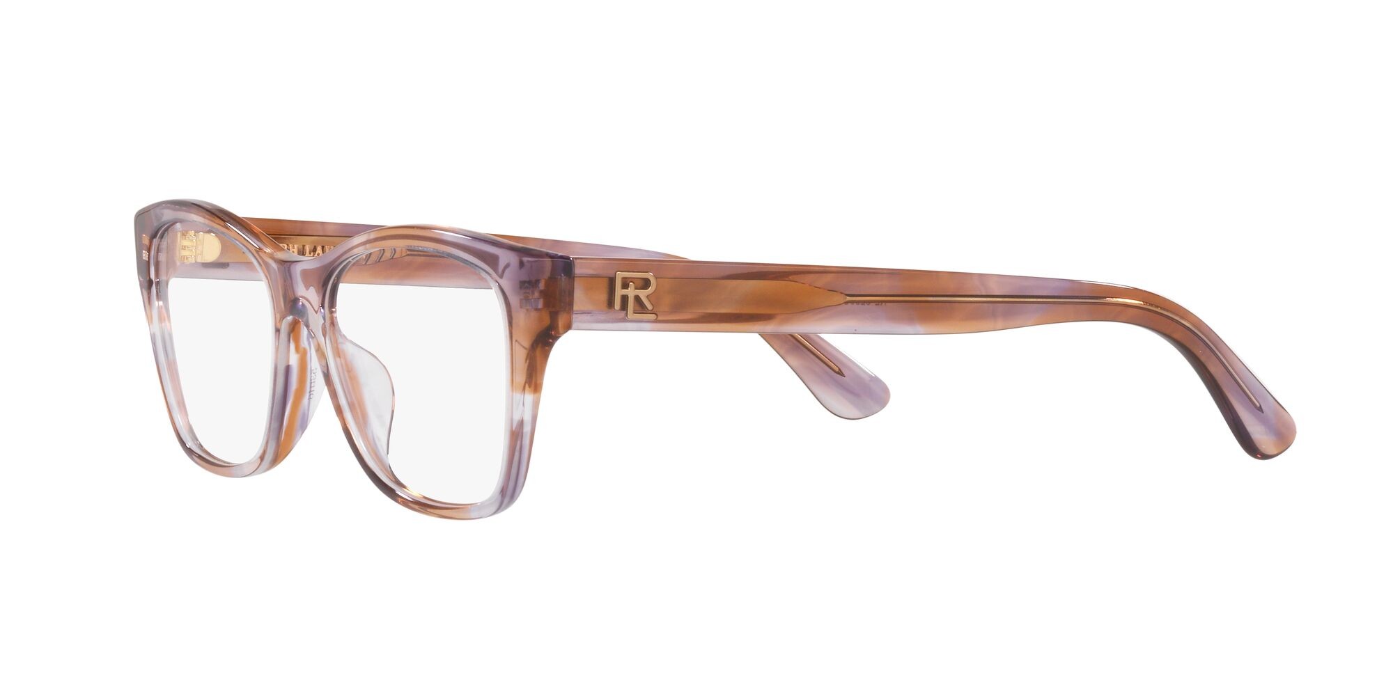Eyeglasses Ralph Lauren RL 6230U (6031) color shiny violet brown havana shape rectangle lenses lente demo