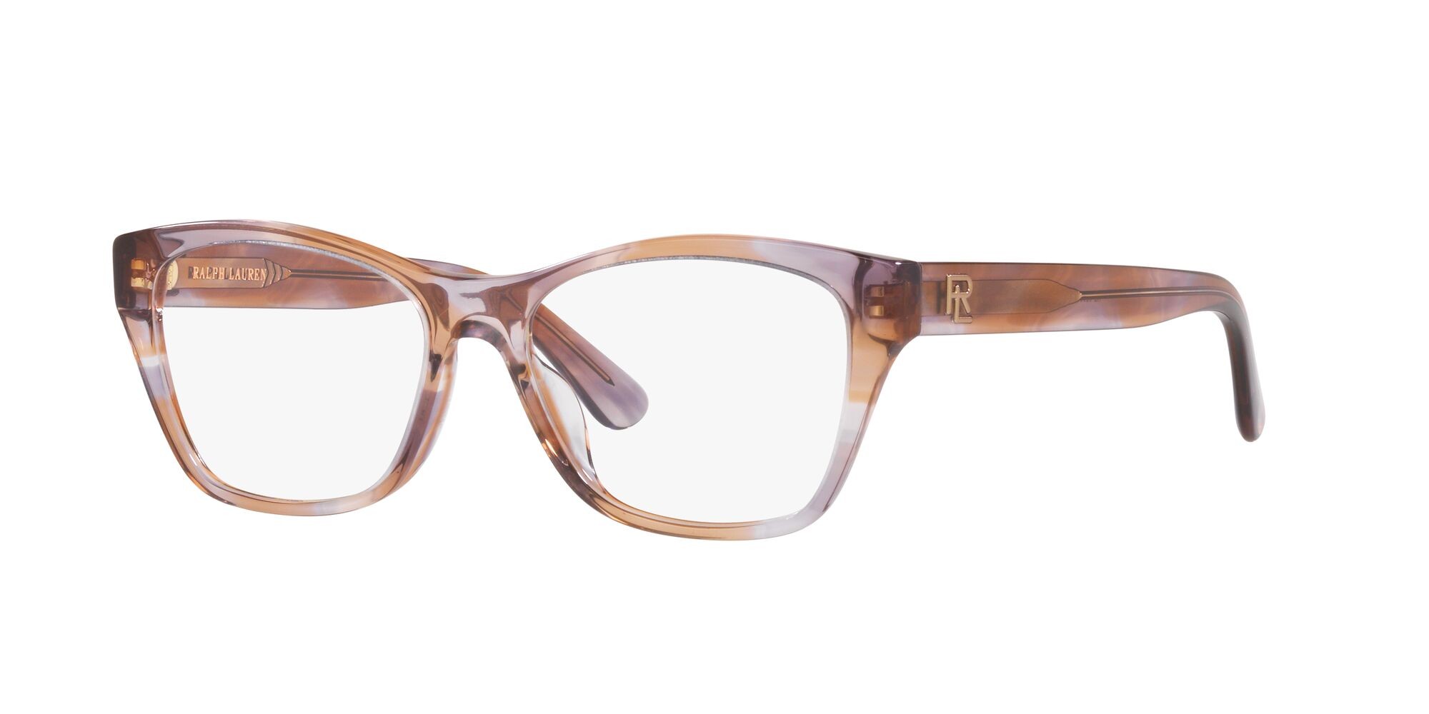 Eyeglasses Ralph Lauren RL 6230U (6031) color shiny violet brown havana shape rectangle lenses lente demo