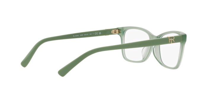 Eyeglasses Ralph Lauren RL 6233U (6049) color verde opale shape butterfly lenses lente demo