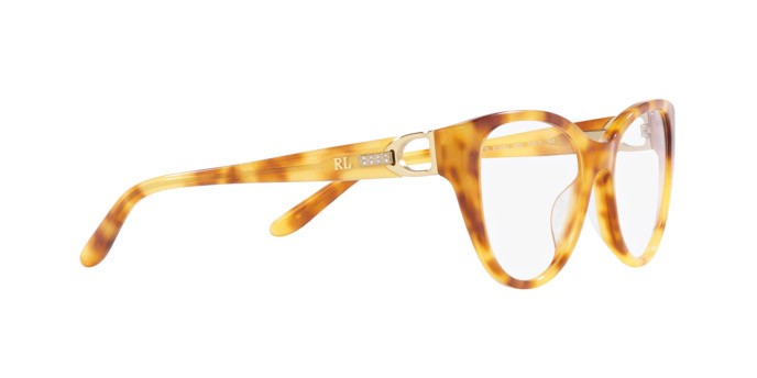 Eyeglasses Ralph Lauren RL 6234BU (6051) color havana chiaro shape cat eye lenses lente demo