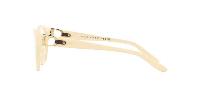 Eyeglasses Ralph Lauren RL 6235QU (6057) color crema shape cat eye lenses lente demo