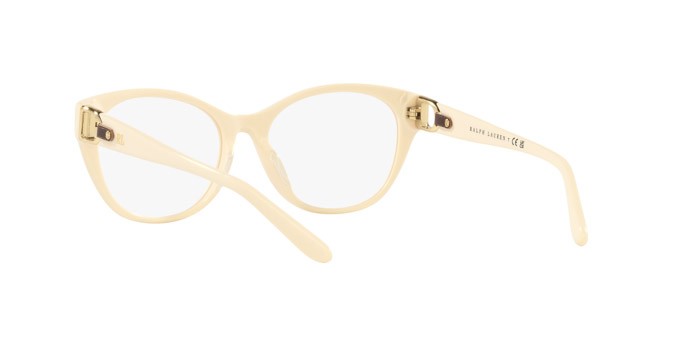 Eyeglasses Ralph Lauren RL 6235QU (6057) color crema shape cat eye lenses lente demo