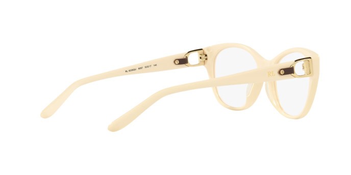 Eyeglasses Ralph Lauren RL 6235QU (6057) color crema shape cat eye lenses lente demo