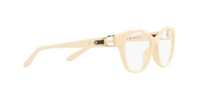 Eyeglasses Ralph Lauren RL 6235QU (6057) color crema shape cat eye lenses lente demo