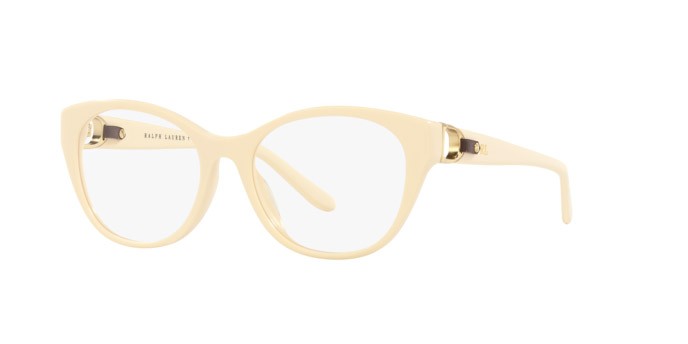 Eyeglasses Ralph Lauren RL 6235QU (6057) color crema shape cat eye lenses lente demo