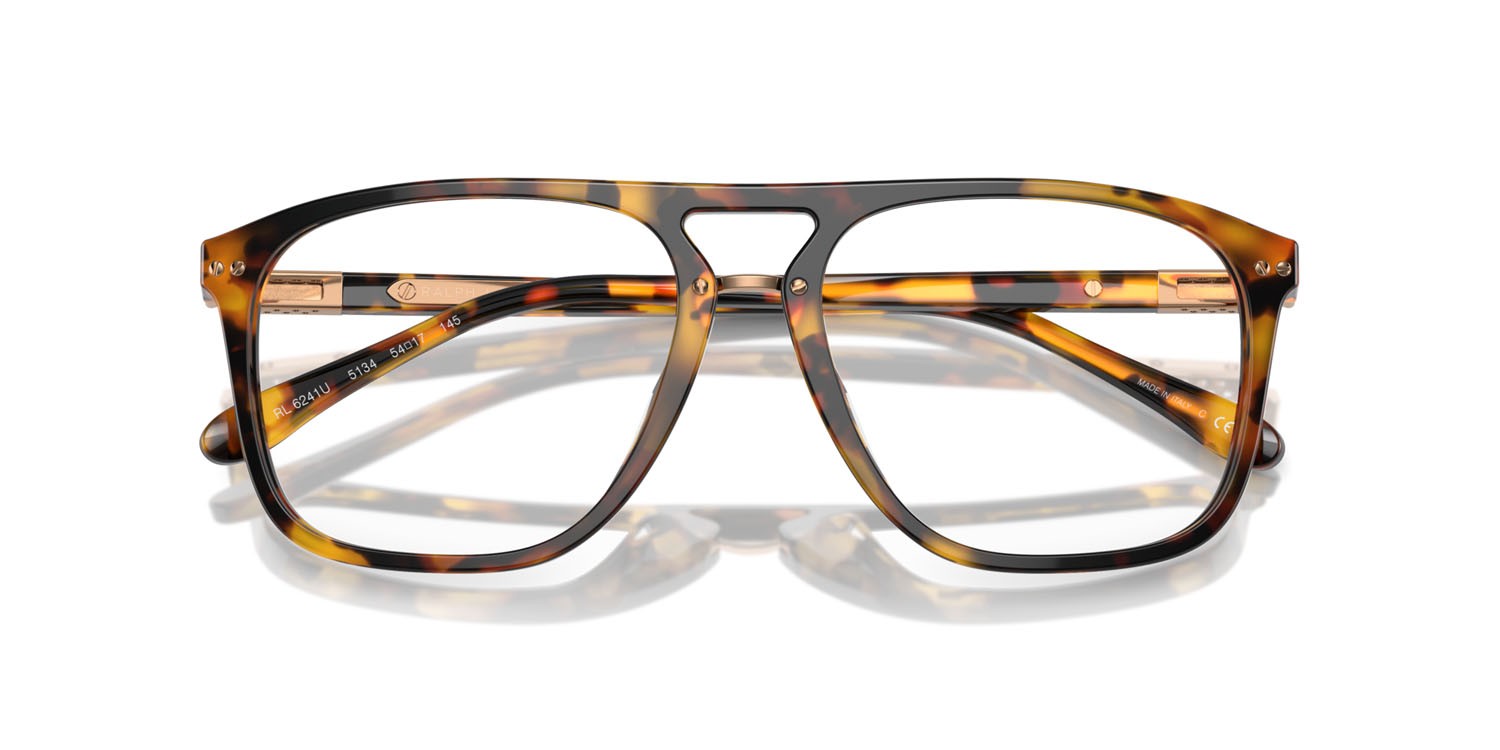 Occhiali da vista Ralph Lauren RL 6241U (5134) colore havana anticato forma quadrato lenti lente demo