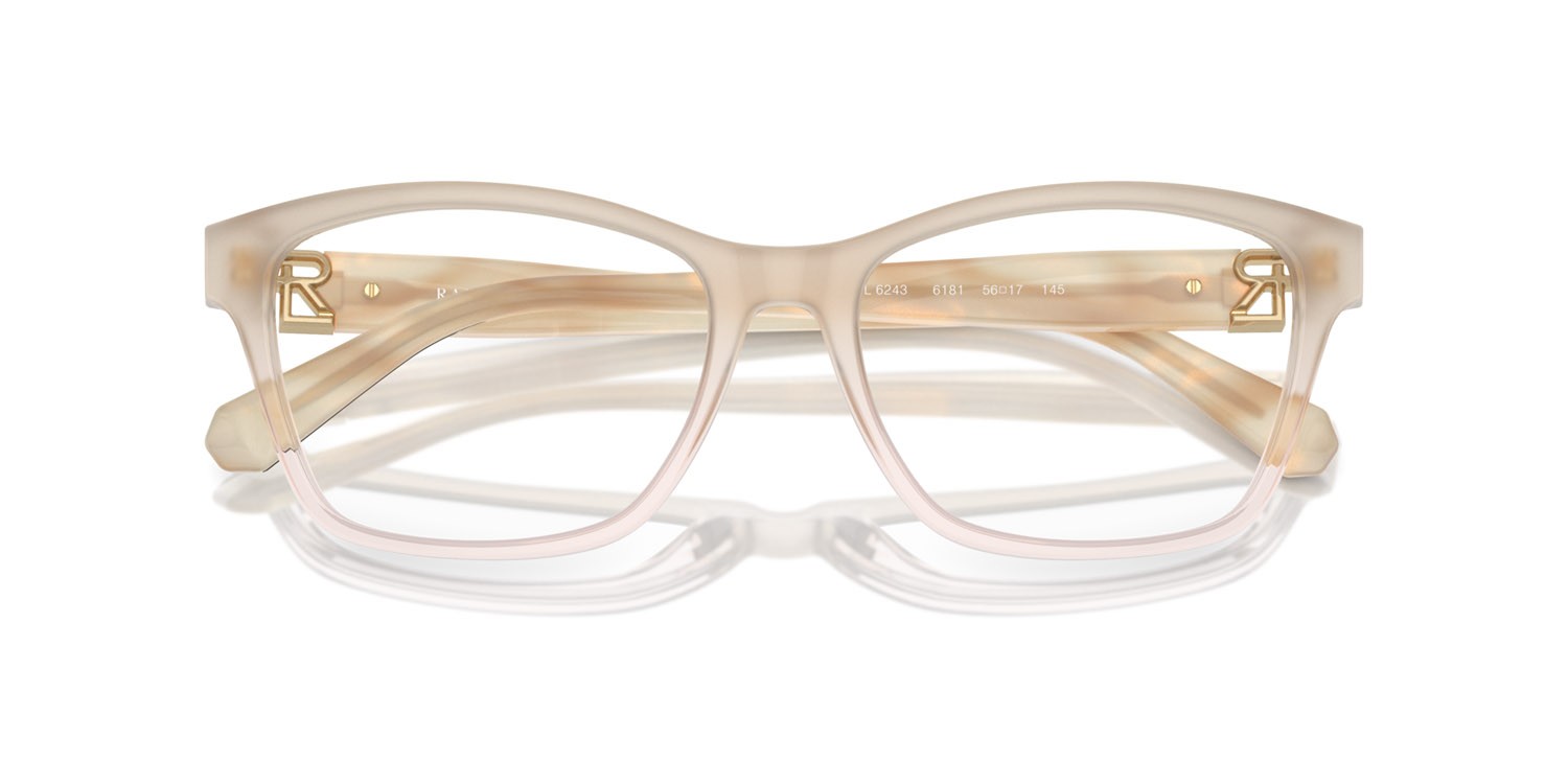Occhiali da vista Ralph Lauren RL 6243 (6181) colore nude trasparente forma cat eye lenti lente demo