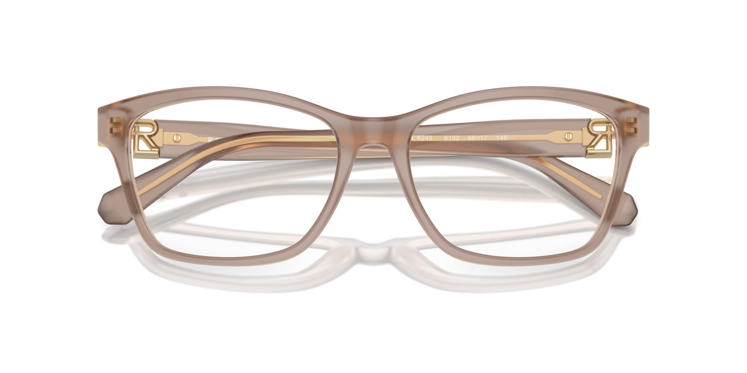 Occhiali da vista Ralph Lauren RL 6243 (6182) colore tortora trasparente forma cat eye lenti lente demo