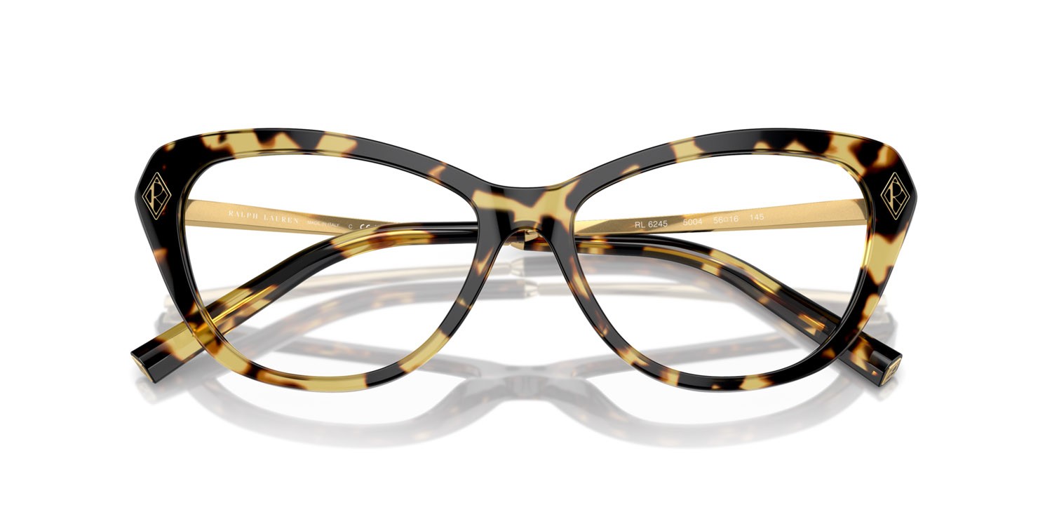 Occhiali da vista Ralph Lauren RL 6245 (5004) colore havana effetto maculato forma cat eye lenti lente demo