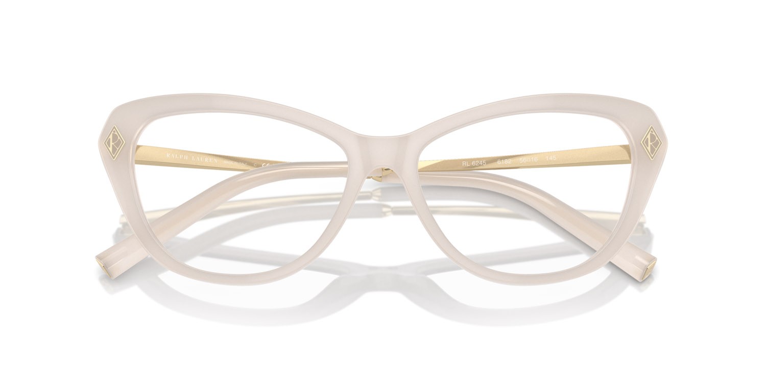 Occhiali da vista Ralph Lauren RL 6245 (6182) colore opaline milky forma cat eye lenti lente demo