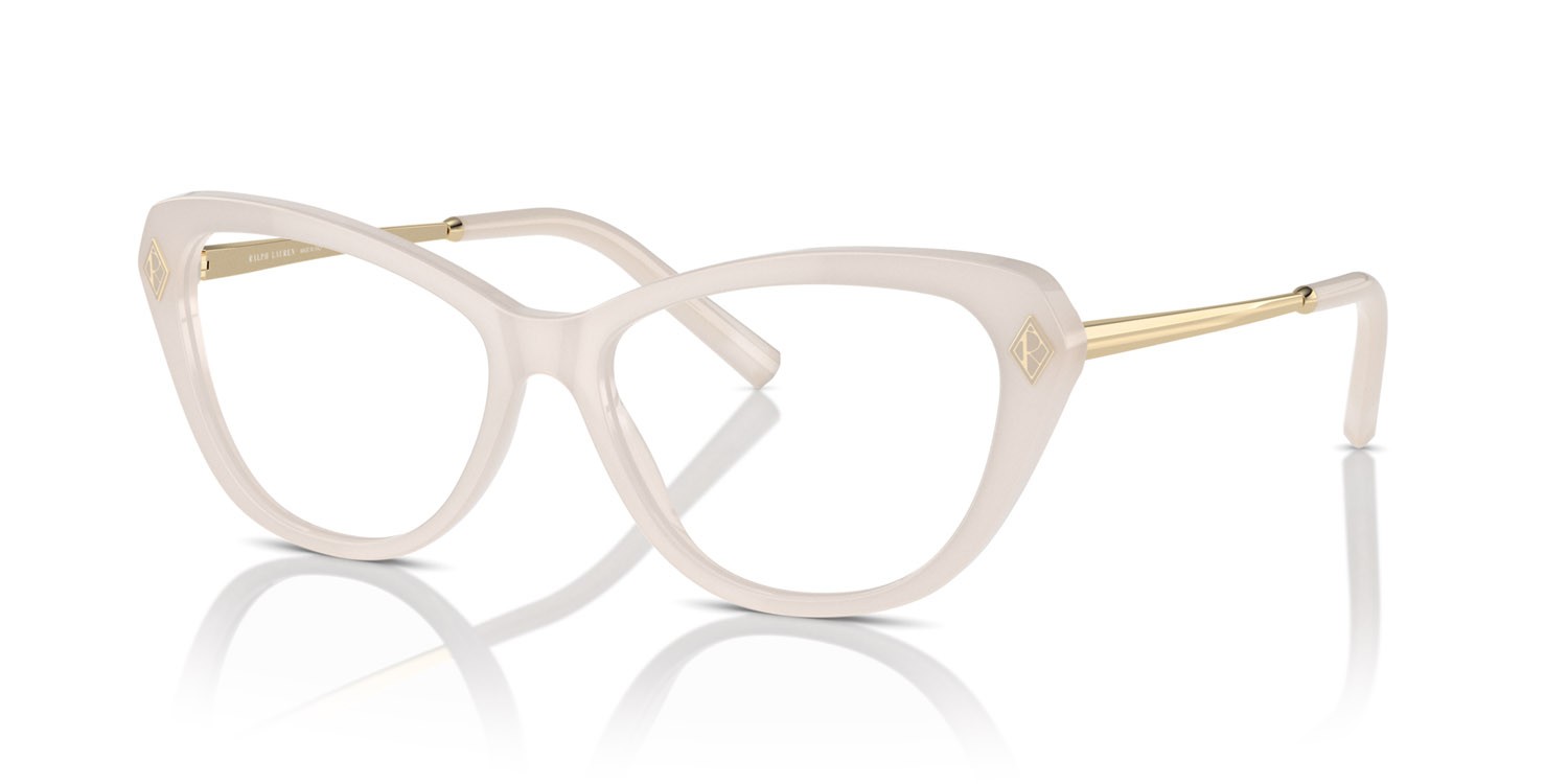Occhiali da vista Ralph Lauren RL 6245 (6182) colore opaline milky forma cat eye lenti lente demo