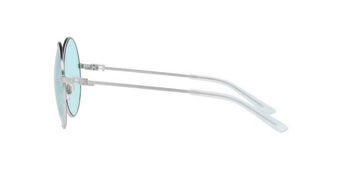 Sonnenbrillen Ralph Lauren RL 7072 (934113) farbe shiny sanded silver form rund gläser light turquoise