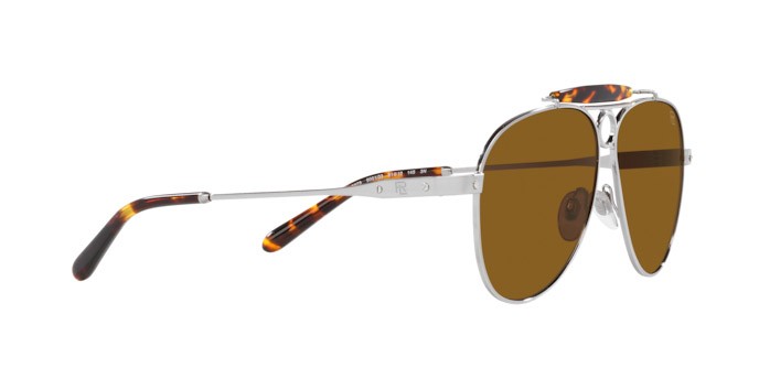 Sunglasses Ralph Lauren The Countryman RL 7078 (900133) color argento shape aviator lenses marrone
