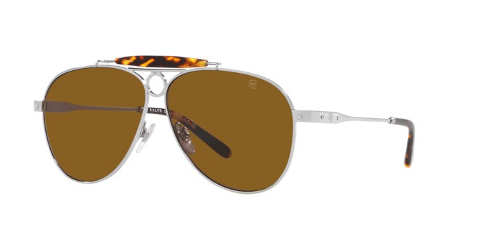 Sunglasses Ralph Lauren The Countryman RL 7078 (900133) color argento shape aviator lenses marrone