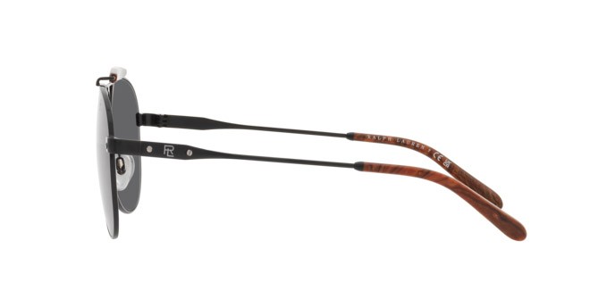 Sunglasses Ralph Lauren The Countryman RL 7078 (9304B1) color nero semiopaco shape aviator lenses grigio