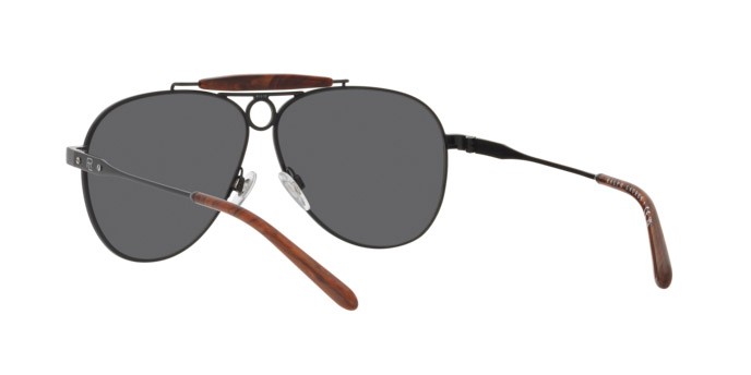 Sunglasses Ralph Lauren The Countryman RL 7078 (9304B1) color nero semiopaco shape aviator lenses grigio