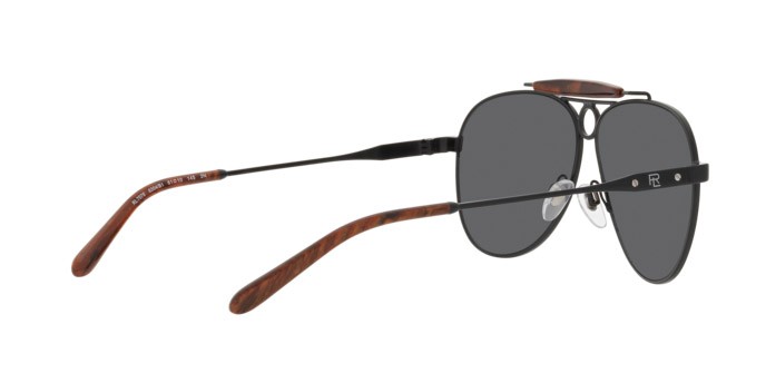 Sunglasses Ralph Lauren The Countryman RL 7078 (9304B1) color nero semiopaco shape aviator lenses grigio
