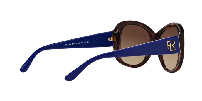 Sonnenbrillen Ralph Lauren RL 8144 (500313) farbe shiny dark havana form schmetterling gläser brown gradient
