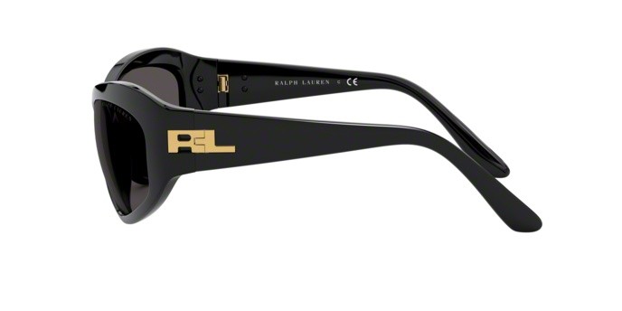 Sonnenbrillen Ralph Lauren RL 8179 (579187) farbe mettallic black form cat-eye gläser dark grey