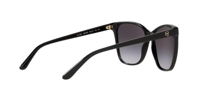 Sunglasses Ralph Lauren RL 8201 (50018G) color shiny black shape square lenses gradient grey