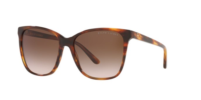 Sunglasses Ralph Lauren RL 8201 (500713) color shiny striped havana shape square lenses gradient brown