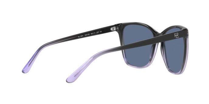 Sunglasses Ralph Lauren RL 8201 (602180) color shiny grad black/ transp blue shape square lenses blue