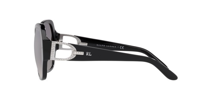 Sonnenbrillen Ralph Lauren RL 8202B (5001V6) farbe shiny black form schmetterling gläser gradient dark purple/gray