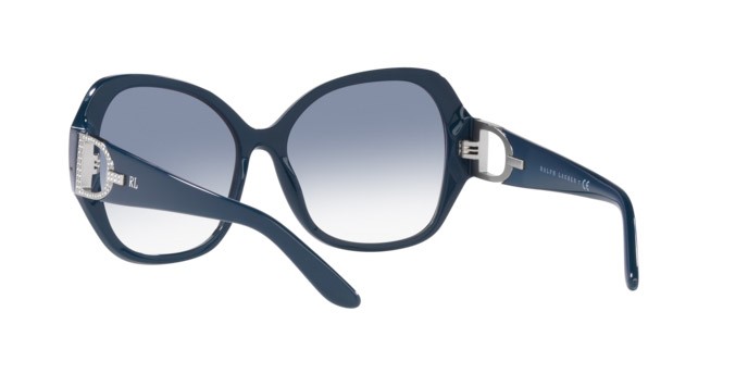 Sonnenbrillen Ralph Lauren RL 8202B (546519) farbe shiny navy blue form schmetterling gläser gradient blue/clear