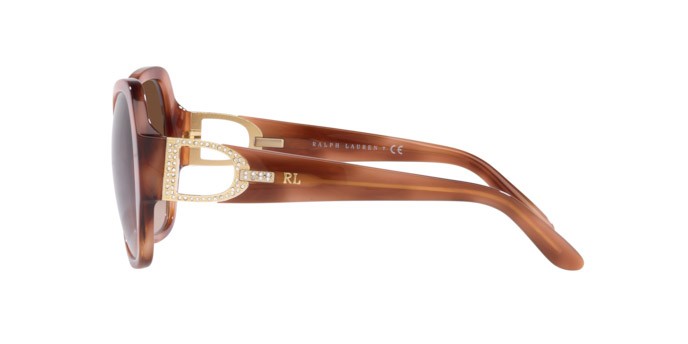 Occhiali da sole Ralph Lauren RL 8202B (602013) colore shiny havana homy forma farfalla lenti gradient brown