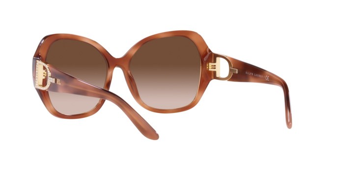 Occhiali da sole Ralph Lauren RL 8202B (602013) colore shiny havana homy forma farfalla lenti gradient brown