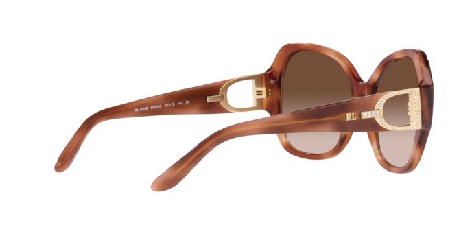 Occhiali da sole Ralph Lauren RL 8202B (602013) colore shiny havana homy forma farfalla lenti gradient brown