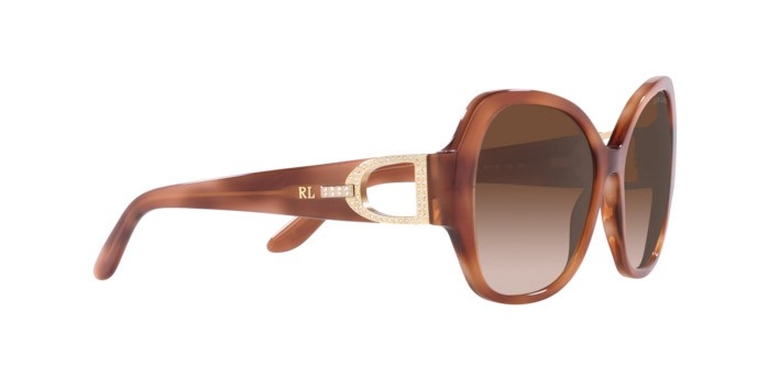 Occhiali da sole Ralph Lauren RL 8202B (602013) colore shiny havana homy forma farfalla lenti gradient brown