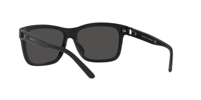 Sunglasses Ralph Lauren RL 8203QU (537587) color matte black shape rectangle lenses dark grey