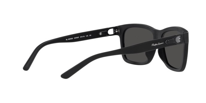 Sunglasses Ralph Lauren RL 8203QU (537587) color matte black shape rectangle lenses dark grey