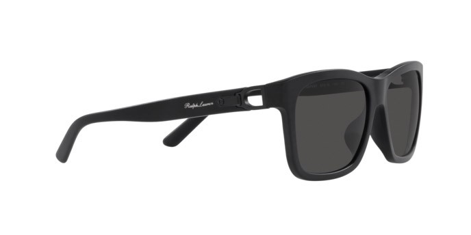 Sunglasses Ralph Lauren RL 8203QU (537587) color matte black shape rectangle lenses dark grey