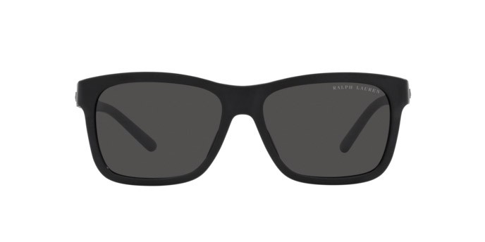 Sunglasses Ralph Lauren RL 8203QU (537587) color matte black shape rectangle lenses dark grey