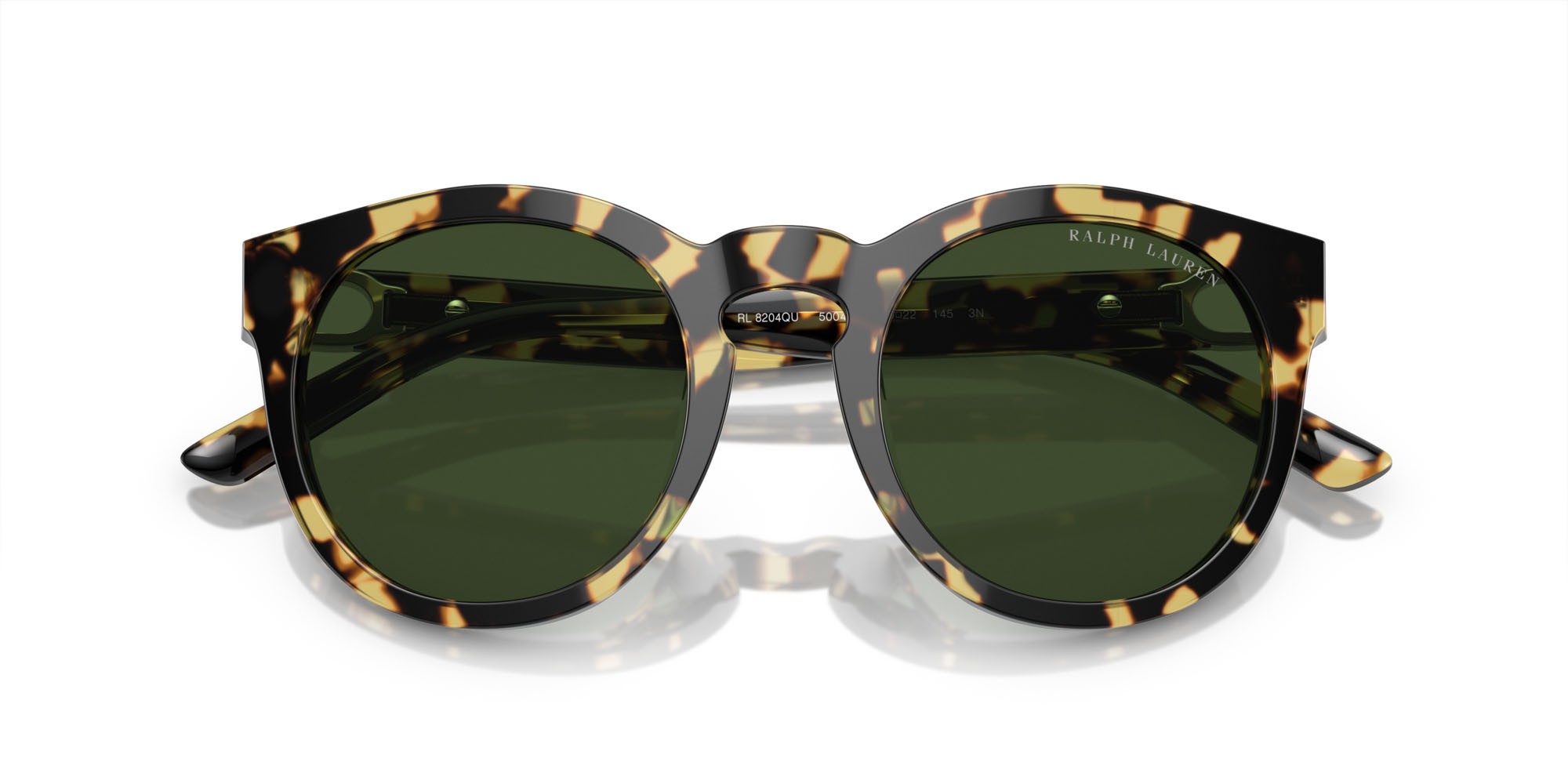 Sonnenbrillen Ralph Lauren RL 8204QU (500471) farbe havana effetto maculato form pantos gläser verde