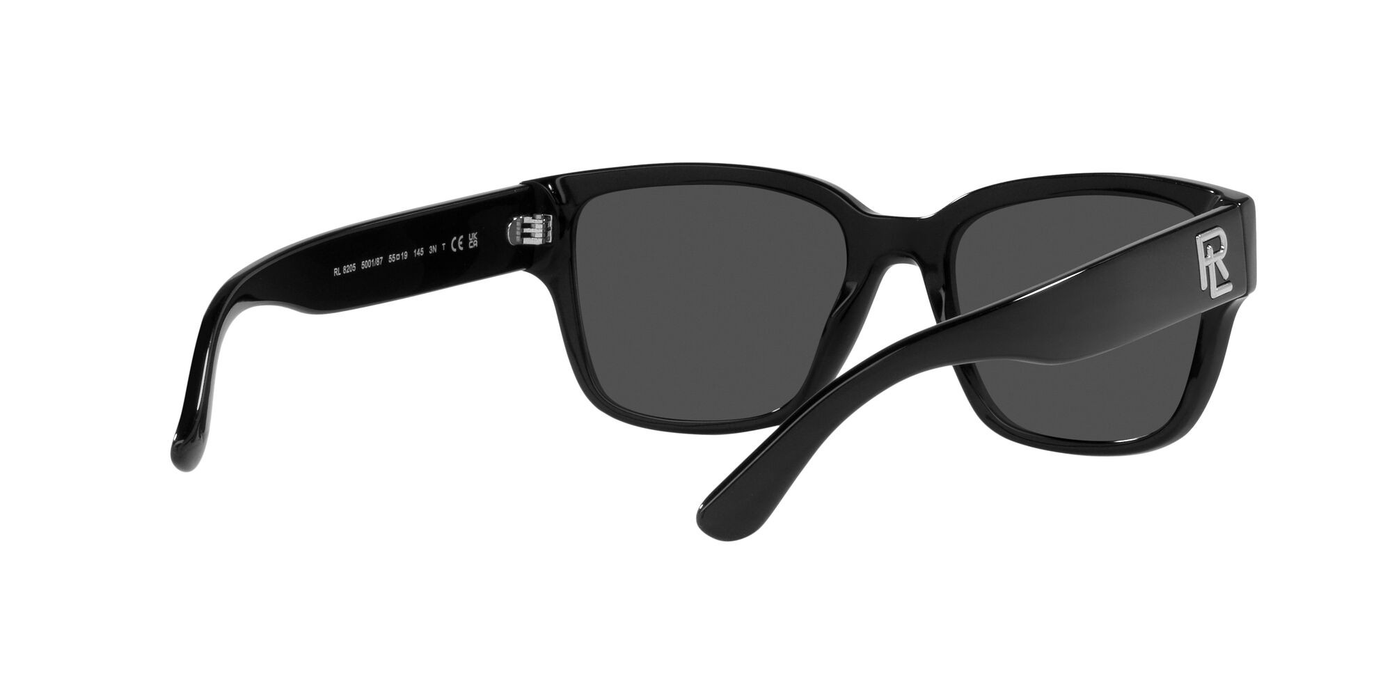 Occhiali da sole Ralph Lauren RL 8205 (500187) colore nero lucido forma quadrato lenti grigio scuro