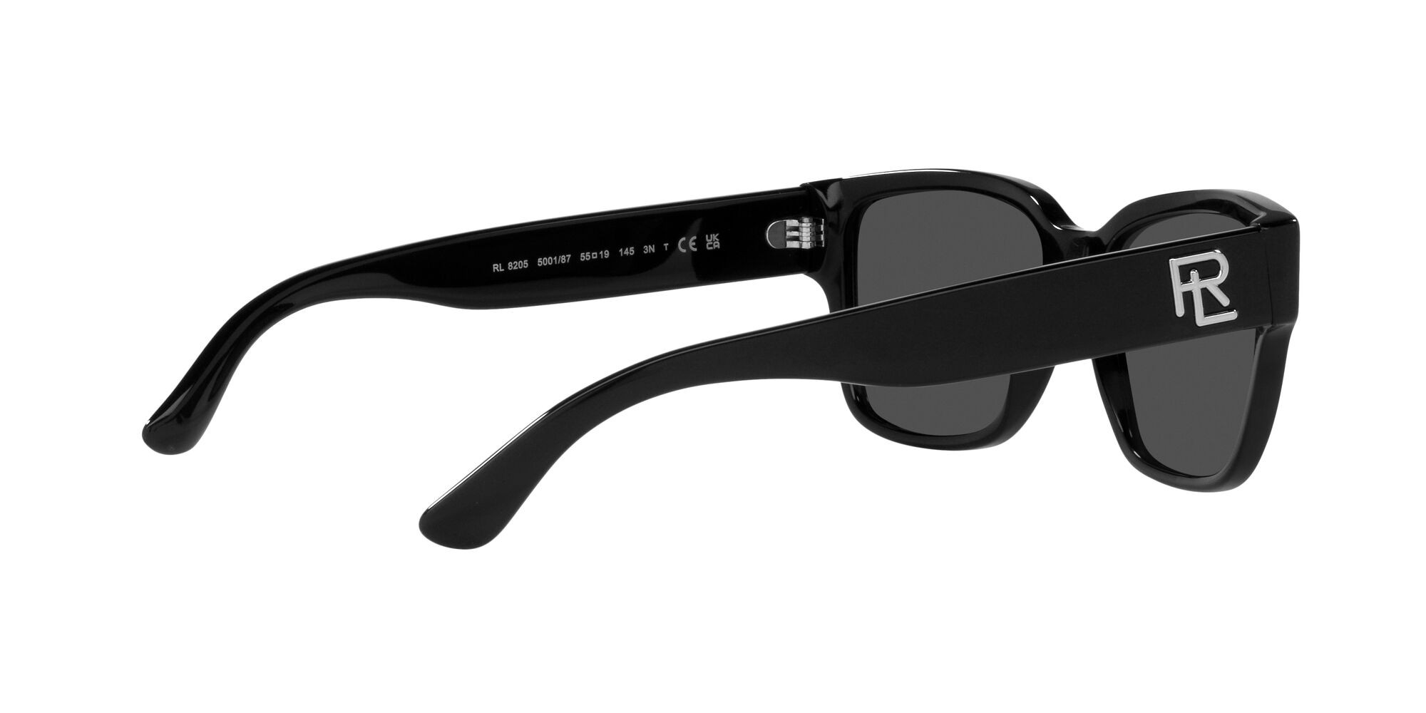 Occhiali da sole Ralph Lauren RL 8205 (500187) colore nero lucido forma quadrato lenti grigio scuro