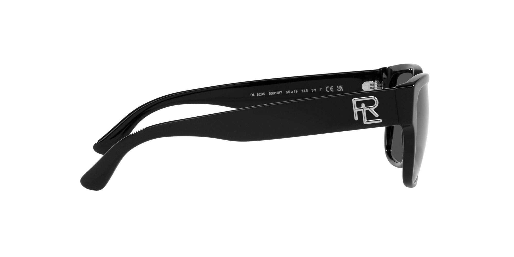 Occhiali da sole Ralph Lauren RL 8205 (500187) colore nero lucido forma quadrato lenti grigio scuro