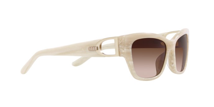 Sunglasses Ralph Lauren The Audrey RL 8206U (608413) color crema effetto corno shape butterfly lenses marrone sfumato