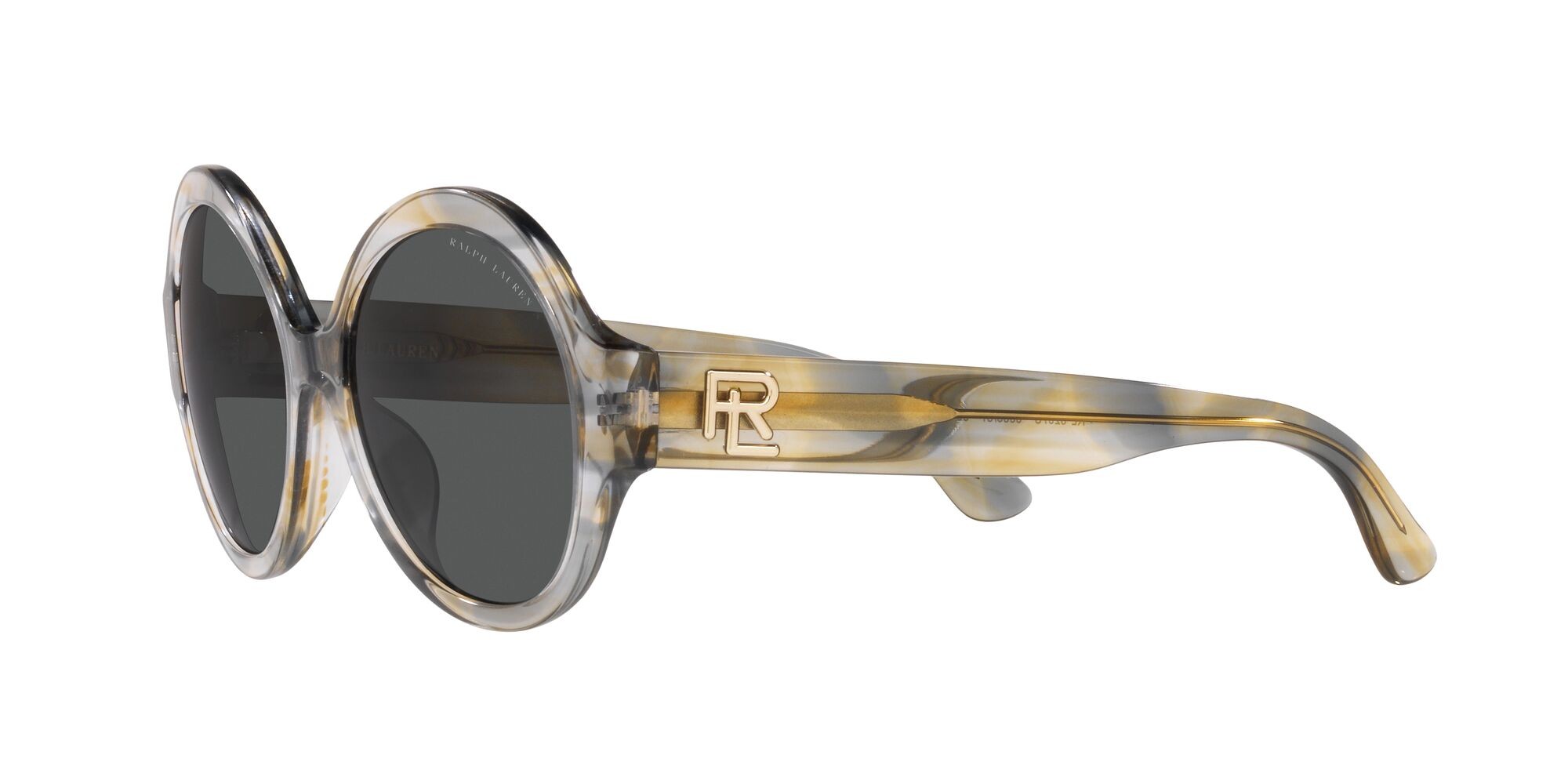 Sonnenbrillen Ralph Lauren RL 8207U (603387) farbe shiny grey beige havana form rund gläser grigio