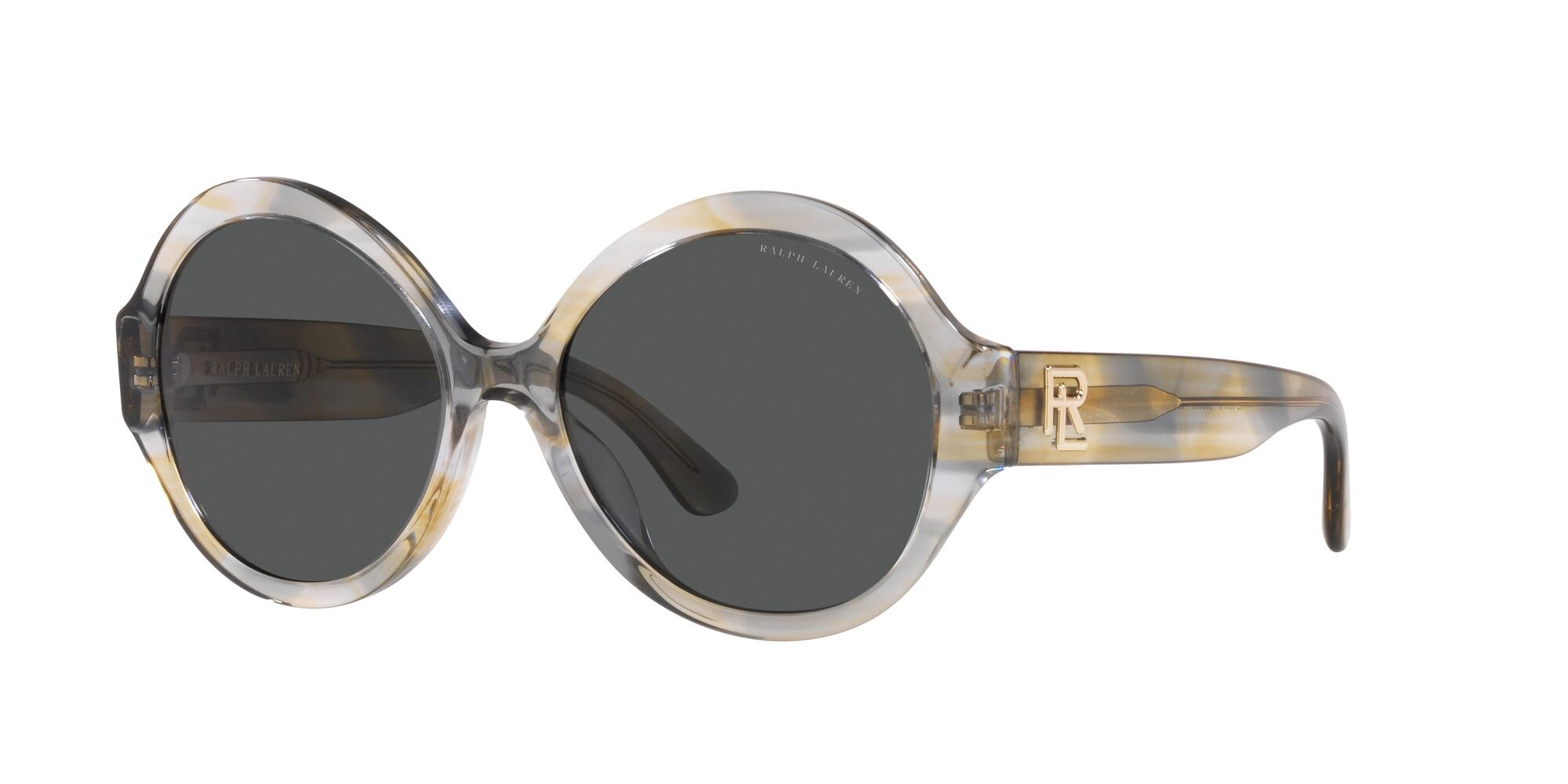Sonnenbrillen Ralph Lauren RL 8207U (603387) farbe shiny grey beige havana form rund gläser grigio