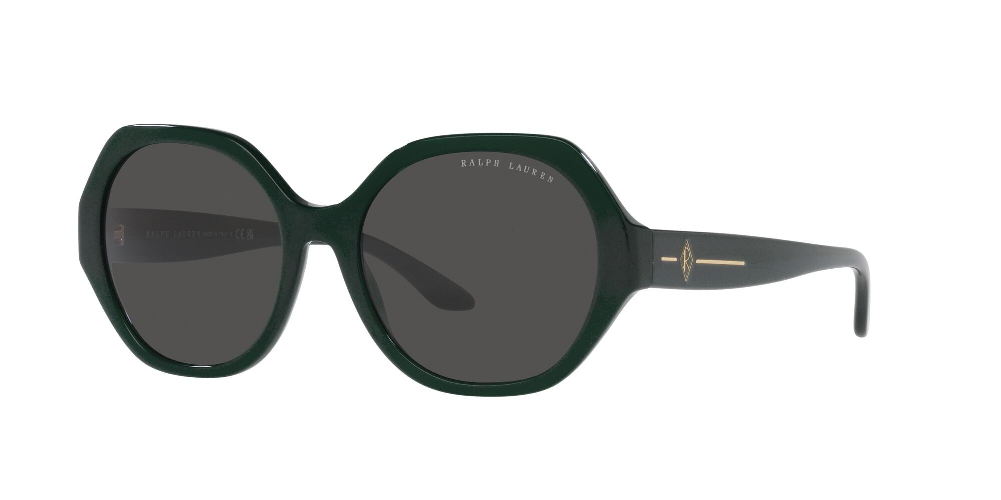Sonnenbrillen Ralph Lauren RL 8208 (542187) farbe verde foresta brillante form unregelmäßig gläser grigio scuro
