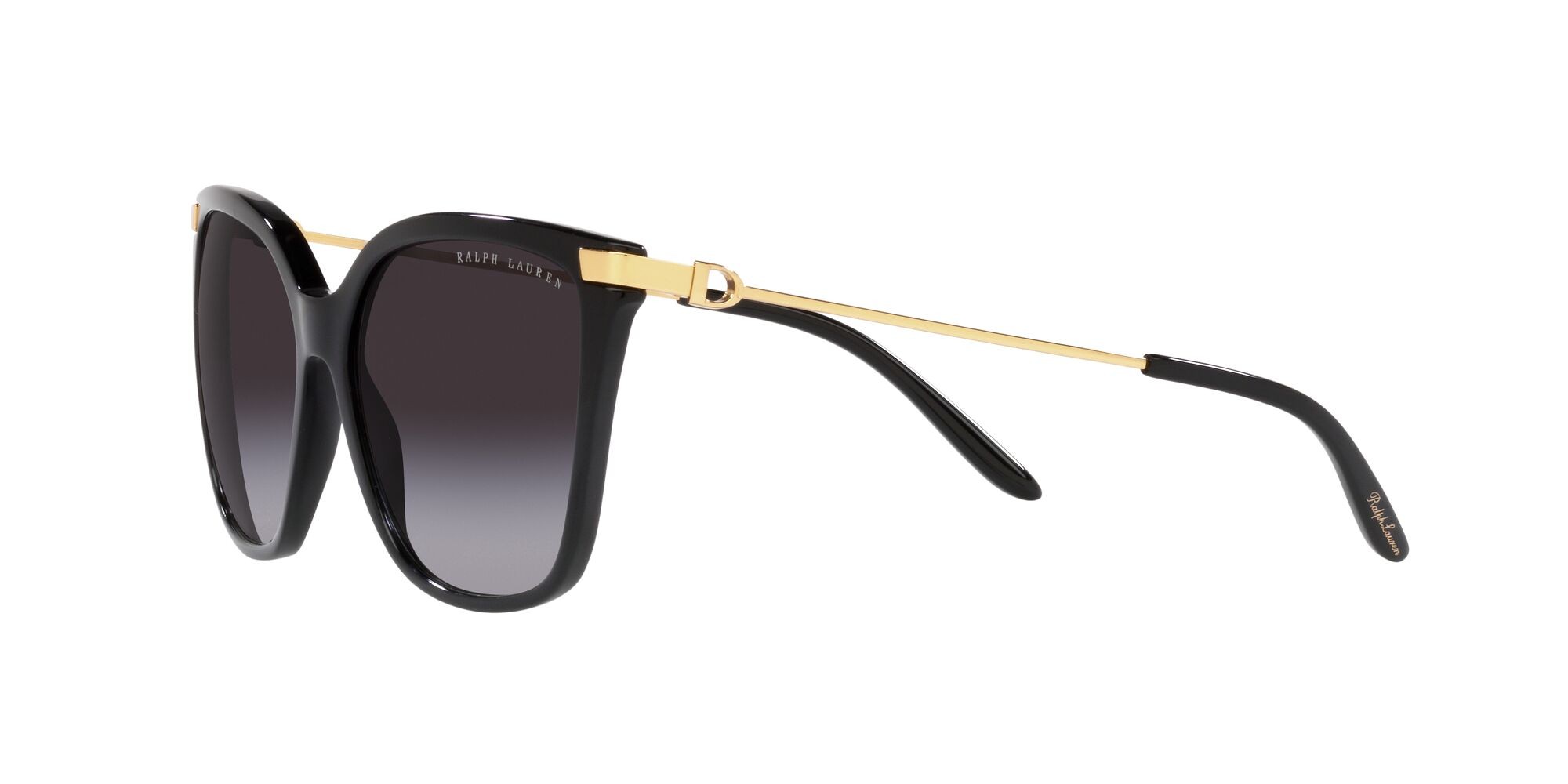 Sunglasses Ralph Lauren RL 8209 (50018G) color nero lucido shape irregular lenses grigio sfumato