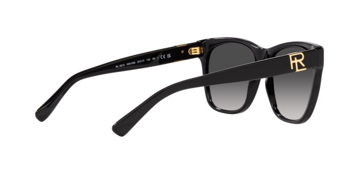 Sunglasses Ralph Lauren The Ricky II RL 8212 (50018G) color nero shape square lenses grigio sfumato